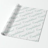 Gefeliciteerd Groen Script Trouw Bruiloft Cadeaupapier (Uitgerold)