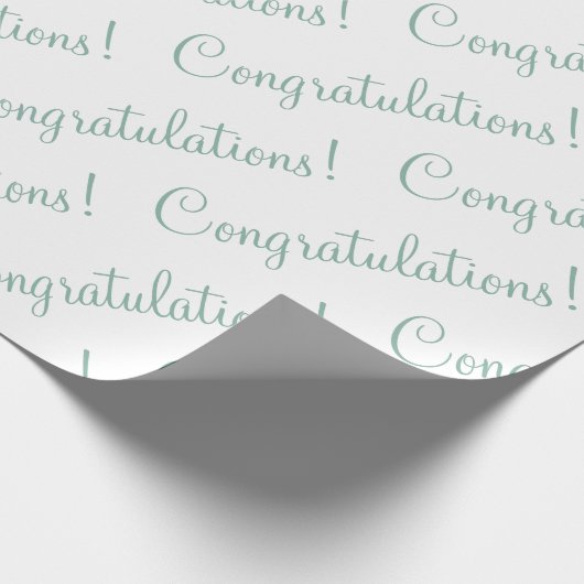 Gefeliciteerd Groen Script Trouw Bruiloft Cadeaupapier (Hoek)