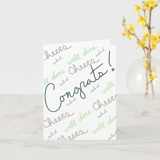 Gefeliciteerd! (Groene/lege binnenkant) Kaart (Gele Bloem)