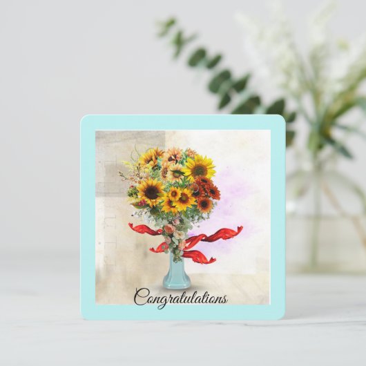 Gefeliciteerd Groet Flat Kaart (Staand voorkant)