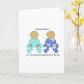 Gefeliciteerd Grootouders aan Twins Kaart (Gele Bloem)
