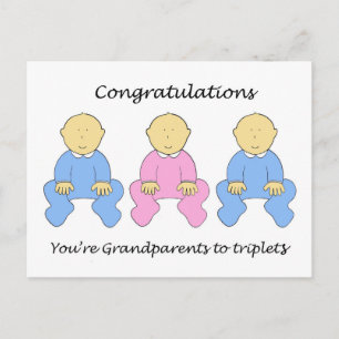 Gefeliciteerd grootouders met Triplets Briefkaart