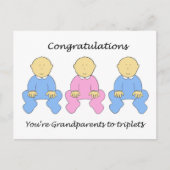 Gefeliciteerd Grootouders met Triplets Briefkaart (Voorkant)