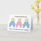 Gefeliciteerd Grootouders met Triplets Kaart (Gele Bloem)