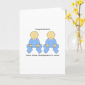 Gefeliciteerd grootouders met Twin Boys Kaart (Gele Bloem)