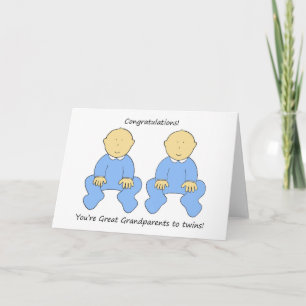 Gefeliciteerd grootouders met Twin Boys Kaart