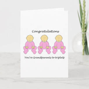 Gefeliciteerd grootouders met Vrouw Triplets Kaart