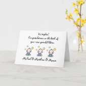 Gefeliciteerd grootouders van triplet baby's, kaart (Gele Bloem)