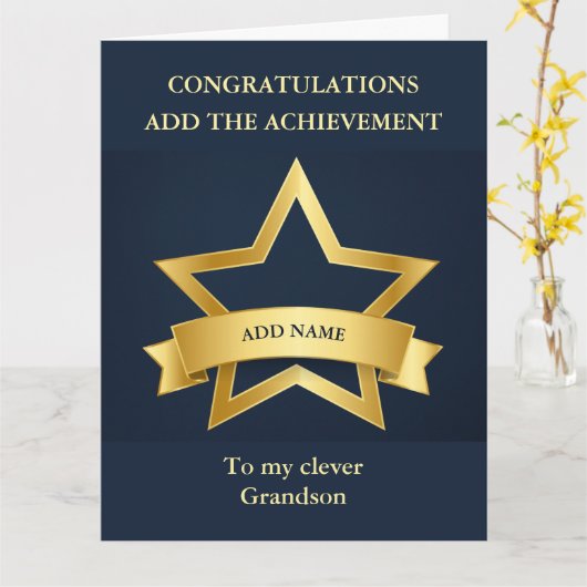 Gefeliciteerd, grootson Grandmoeder BIG Kaart (Gele Bloem)