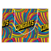 "Gefeliciteerd" Groovy Gift Bag Groot Cadeauzakje (Voorkant)
