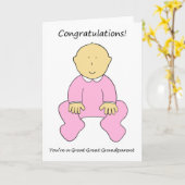 Gefeliciteerd Grote grootouder aan een meisje Kaart (Gele Bloem)