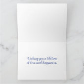 Gefeliciteerd: grote witte rozen bruiloft kaart (Binnen)