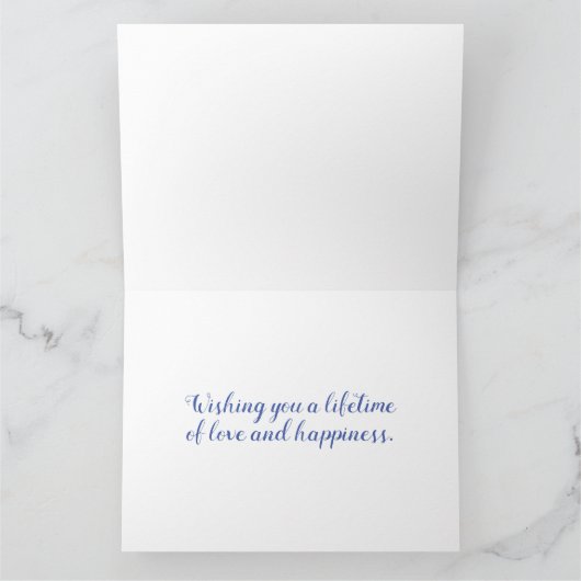 Gefeliciteerd: grote witte rozen bruiloft kaart (Binnen)