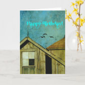 Gefeliciteerd, Grunge Barn Kaart (Gele Bloem)