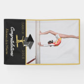Gefeliciteerd Gymnast Athlete afstuderen Foto Spandoek (Horizontaal)