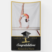 Gefeliciteerd Gymnast Athlete afstuderen Foto Spandoek (Verticaal)