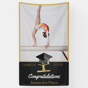 Gefeliciteerd Gymnast Athlete afstuderen Foto Spandoek