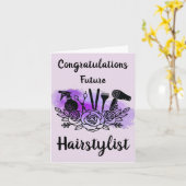 Gefeliciteerd Haarstylist Kaart (Gele Bloem)
