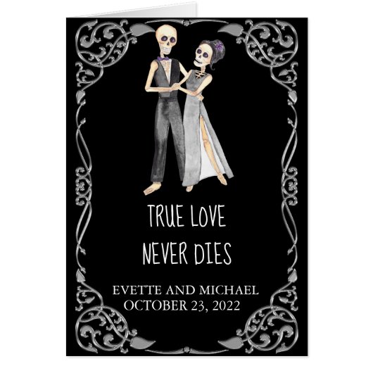 Gefeliciteerd Halloween Skeleton Couple (Voorkant)