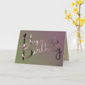 "Gefeliciteerd" handgeschreven Plum Moss Kaart (Gele Bloem)