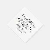 Gefeliciteerd Handgetekende Doodle Afstudeerfeest Servet (Hoek)
