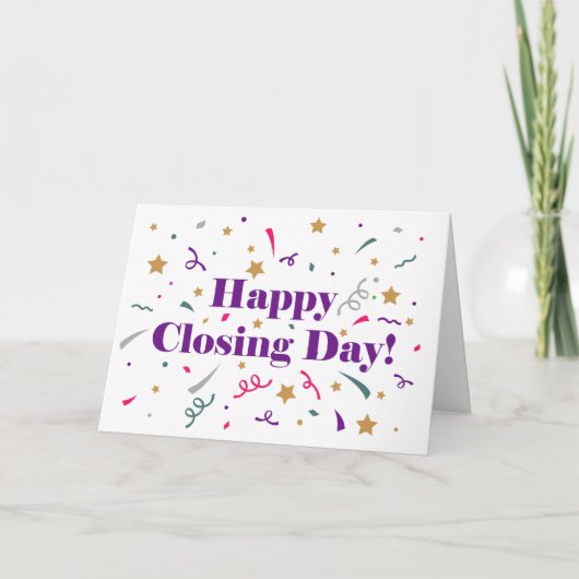 Gefeliciteerd Happy Closing Day Note Kaart (Voorkant)