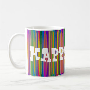 GEFELICITEERD HAPPY DAYS OP STRIPED ART KOFFIEMOK