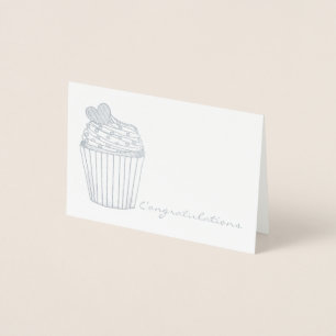 Gefeliciteerd Heart Cupcake Wedding Brida Shower Folie Kaarten
