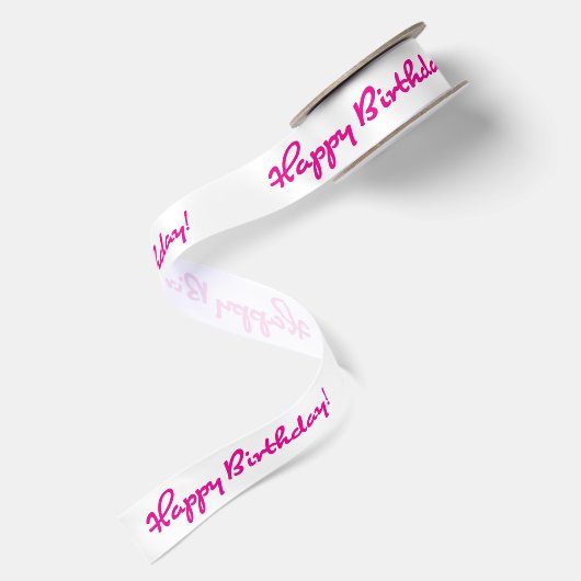 Gefeliciteerd! Heet Roze Casual Medium Script Satijnen Lint (Achterkant)