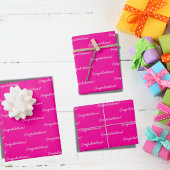 Gefeliciteerd heet roze verjaardag meisje inpakpapier vel