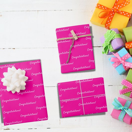 Gefeliciteerd heet roze verjaardag meisje inpakpapier vel
