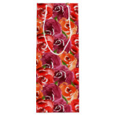 Gefeliciteerd Helder Waterverf Bloemen Wijn Cadeautas (Achterkant)