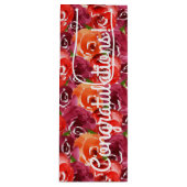 Gefeliciteerd Helder Waterverf Bloemen Wijn Cadeautas (Voorkant)