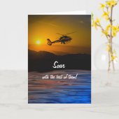 Gefeliciteerd, Helikopter Aviation Afstuderen Kaart (Gele Bloem)