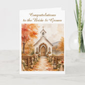 Gefeliciteerd Herfst Bruidskerk Begroeting Kaart (Voorkant)