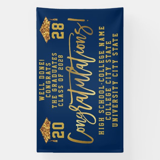 Gefeliciteerd het Afstuderen van de Aangepaste Sch Spandoek (Verticaal)