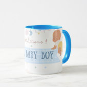 Gefeliciteerd Het is een Baby Jongen Mok  (Voorkant rechts)