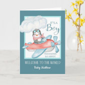 Gefeliciteerd Het is een Boy Grandson Custom Name Kaart (Gele Bloem)