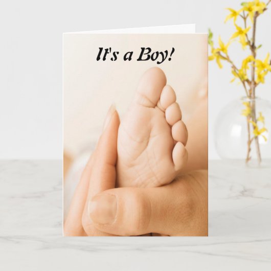 Gefeliciteerd, het is een jongen! Kaart (Gele Bloem)