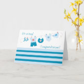 Gefeliciteerd, het is een jongen met blauwe kleren kaart (Gele Bloem)