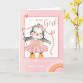 Gefeliciteerd Het is een Meisje Aangepaste Naam Kaart (Gele Bloem)