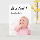 Gefeliciteerd, het is een meisje, Kaart (Gele Bloem)