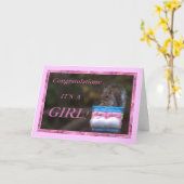 Gefeliciteerd, het is een meisje! kaart (Gele Bloem)