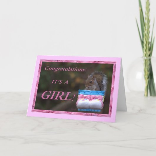 Gefeliciteerd, het is een meisje! kaart (Voorkant)