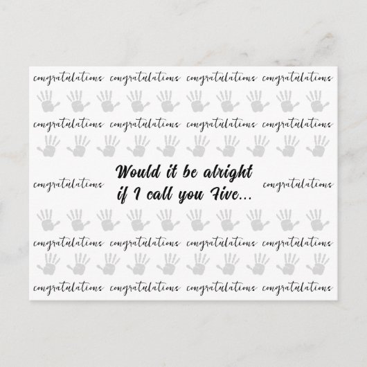 Gefeliciteerd High Five Eer elke prestatie Briefkaart (Voorkant)