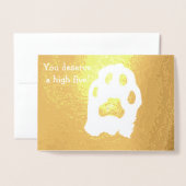 Gefeliciteerd, hoge vijf kat-paw folie kaarten (Voorkant met envelop)