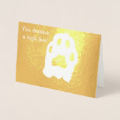 Gefeliciteerd, hoge vijf kat-paw folie kaarten (Voorkant)