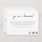 Gefeliciteerd Homeowner Post Sluiten Kaart (Achterkant)