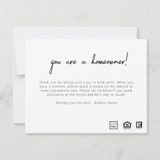 Gefeliciteerd Homeowner Post Sluiten Kaart