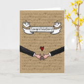 Gefeliciteerd - Homobruidspaar Kaart (Gele Bloem)